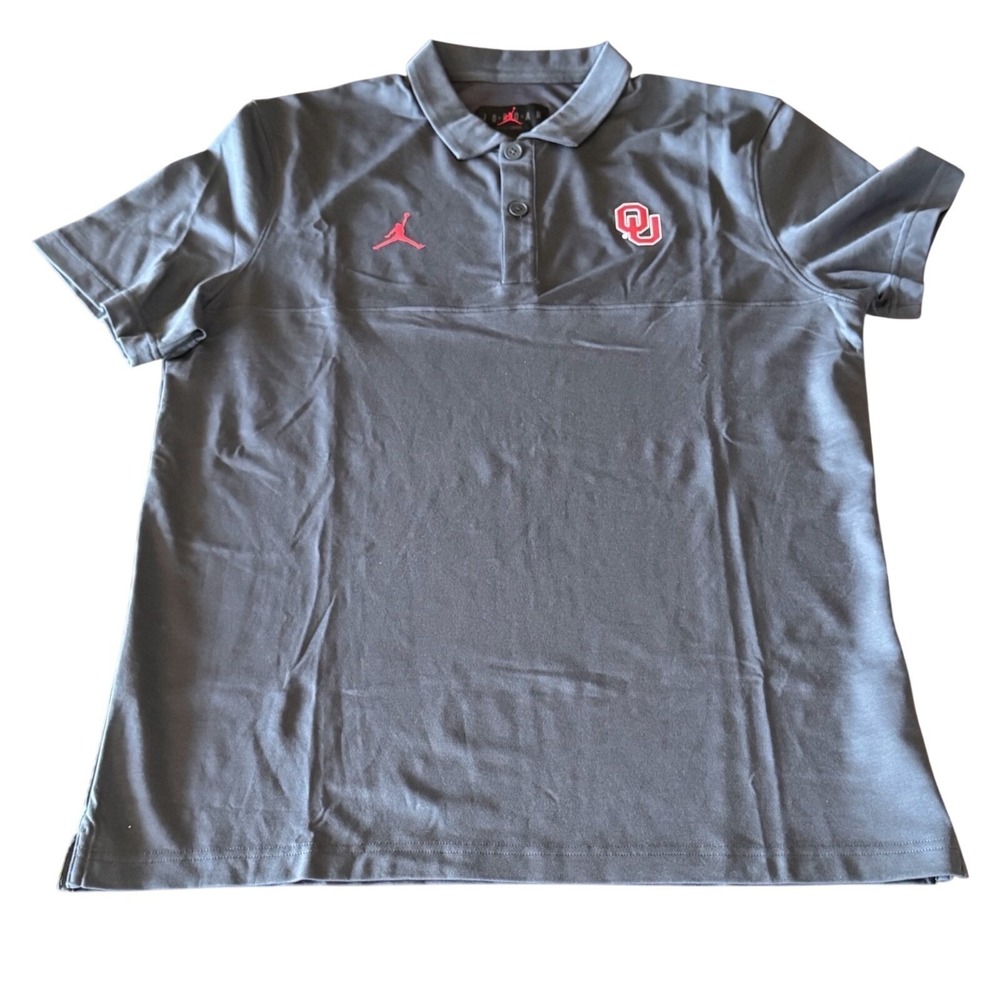 University of Oklahoma, Sooners,  Jordan Dri-Fit Polo, Dark Gray, ‎ Size Large